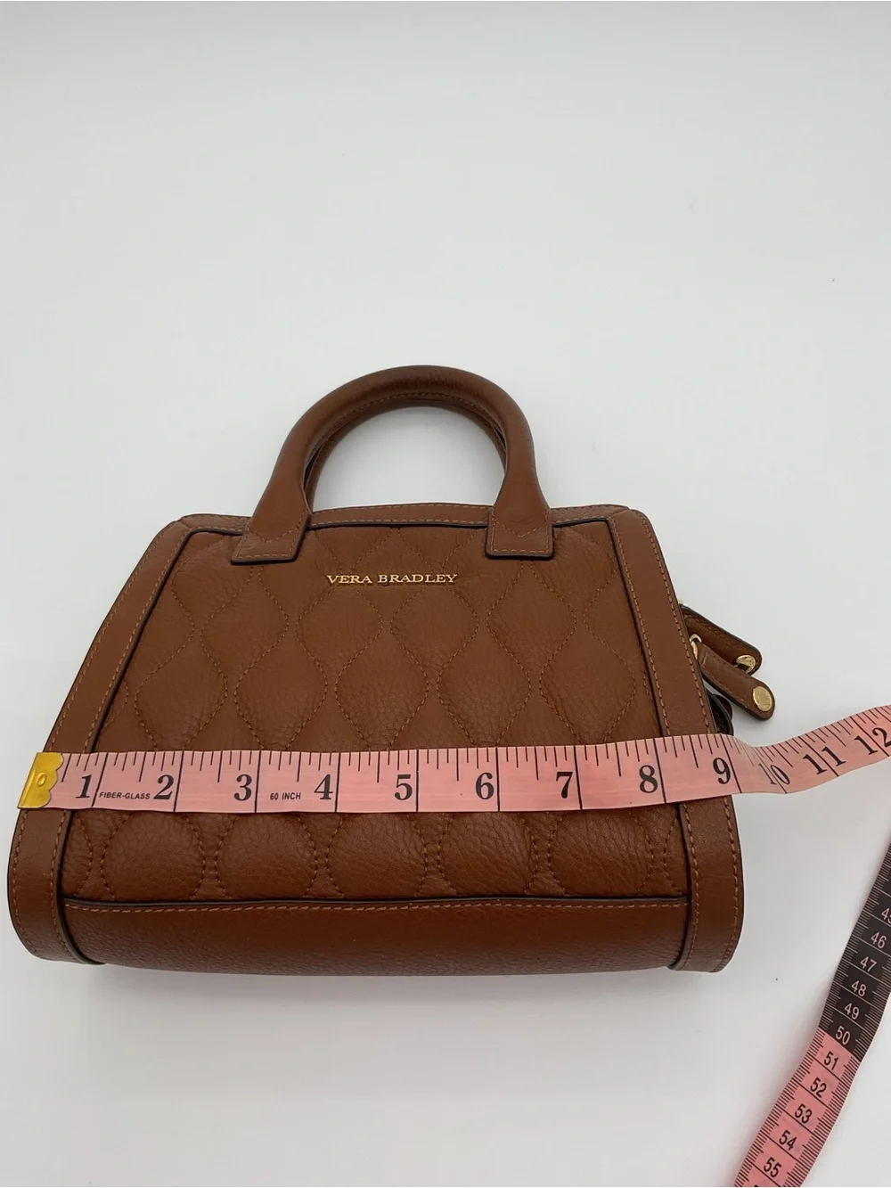 Vera Bradley Quilted Natalie Crossbody Brown Leather Bag